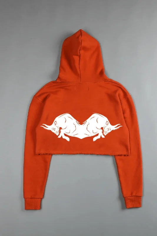 WILD BULL (CROPPED) HOODIE IN ORANGE