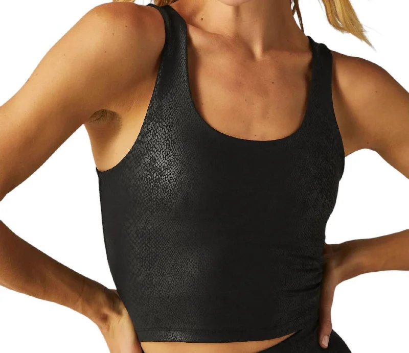 Powershine Sport + Street Cropped Tank In Viper Black