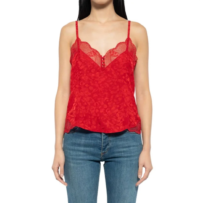 Cyoko Jac Leo Tank Top In Crimson