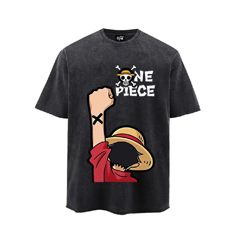 “Japanese anime straw hat luffy fist” T-shirt