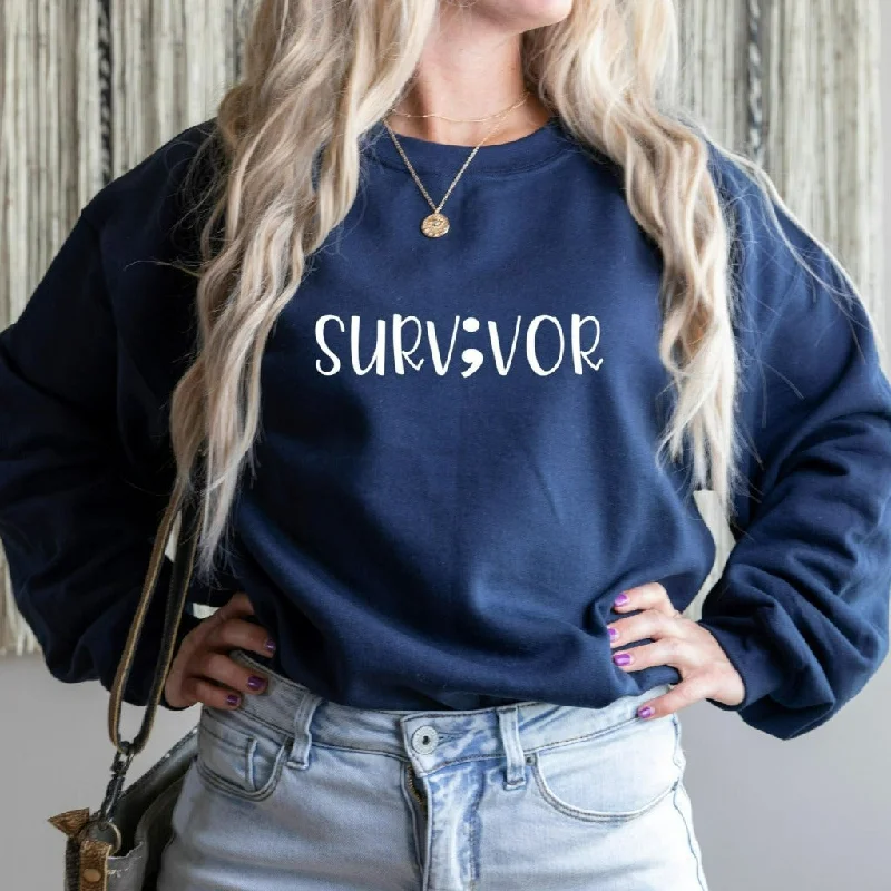 Semicolon Crewneck Sweatshirt, Survivor Shirt, Mental Health Matters, Suicide Awareness