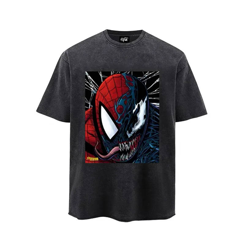 “Style trendy comic spider dark double-sided character print” T-shirt