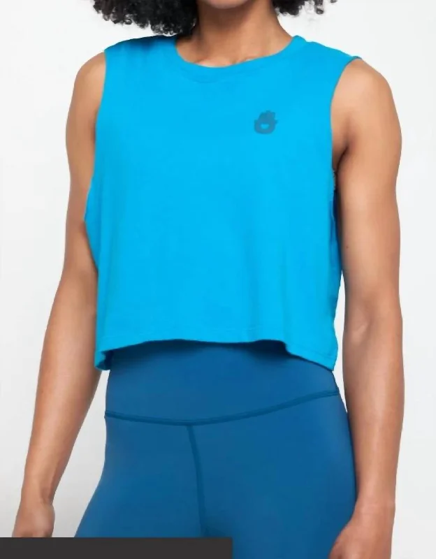 Ombre Hamsa Callie Crop Tank In Azul