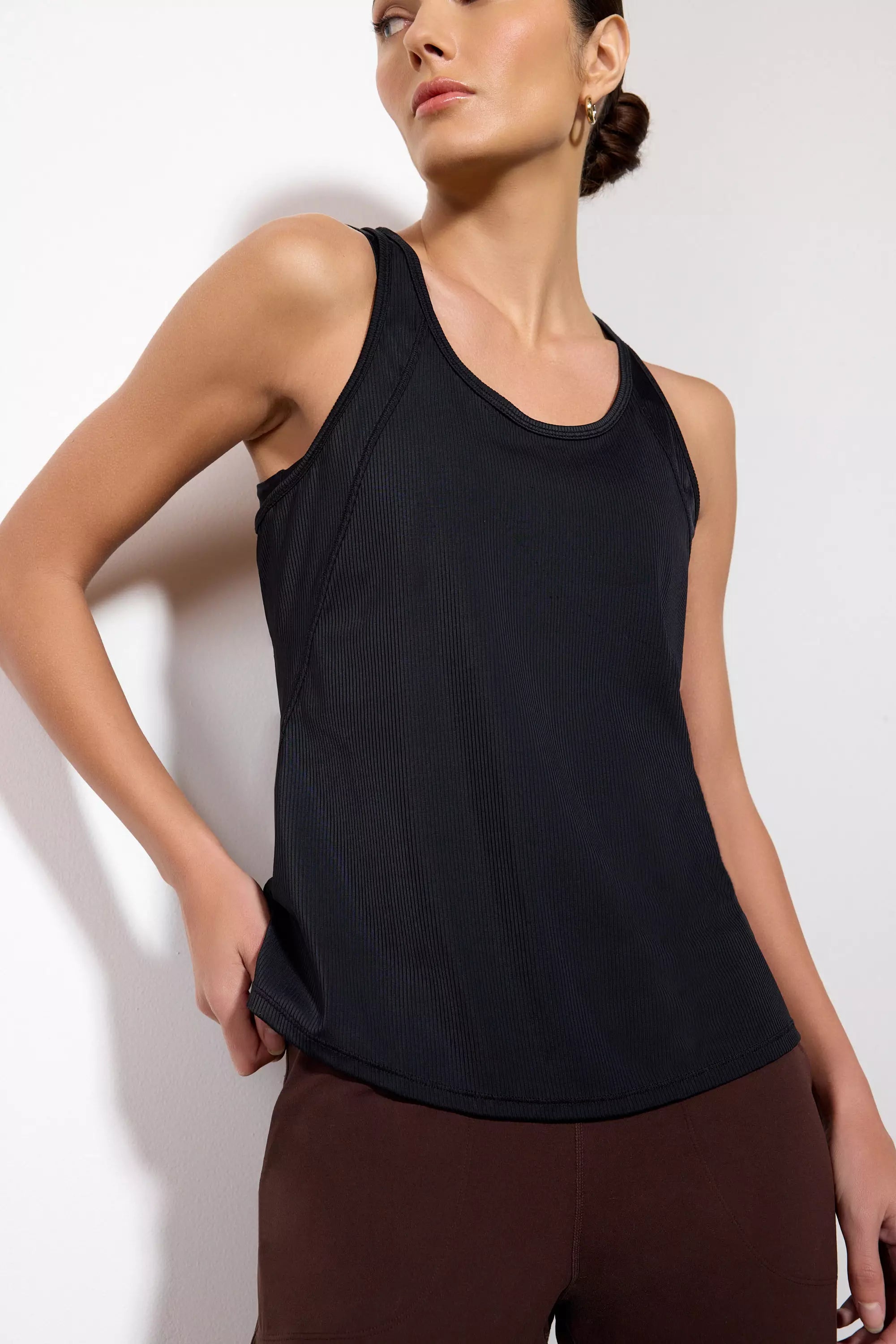 Vivid Racer Back Tank - Black