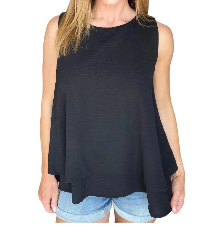 Double Tiered Flare Tank In Black