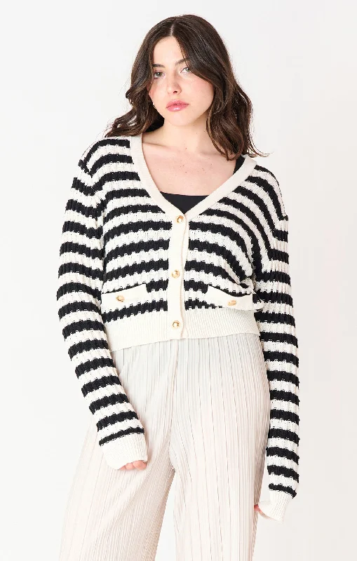 Top - Dex Textured Striped Cardigan