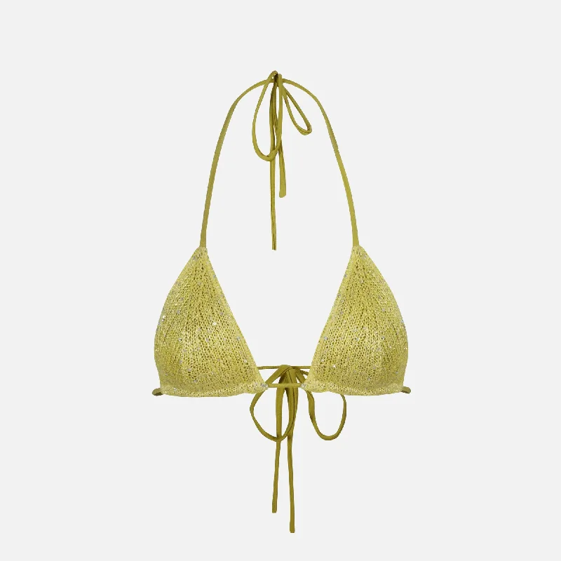 Asta Resort Lio Bikini Top - Chartreuse Sequin