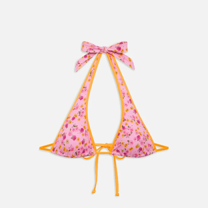 Frankies Bikinis Floral Halter Bikini Top - Queens Bath