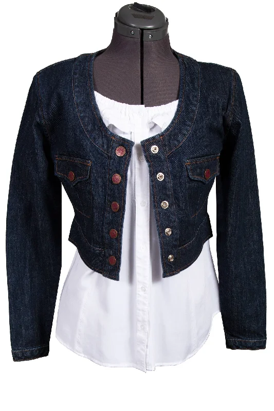 Scully Womens Indigo Cotton Blend Scoop Jacket