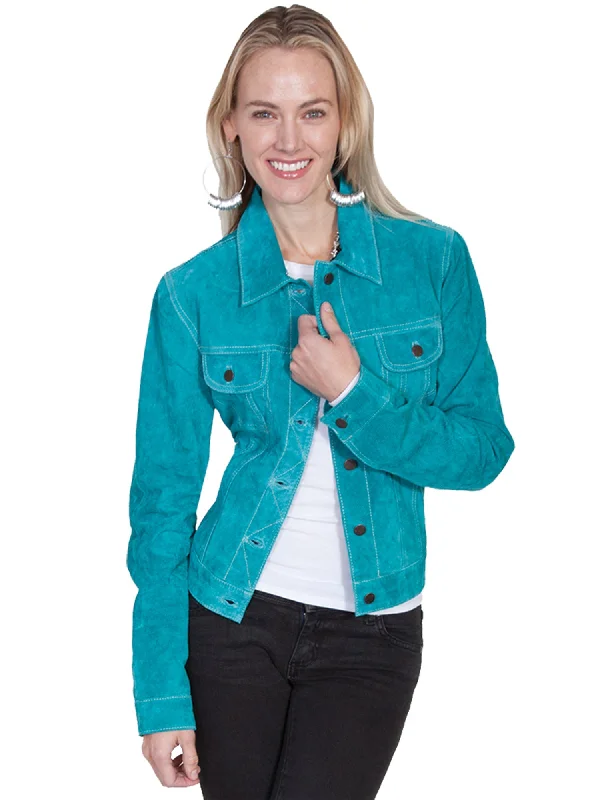 Scully Womens Turquoise Boar Suede Jacket L