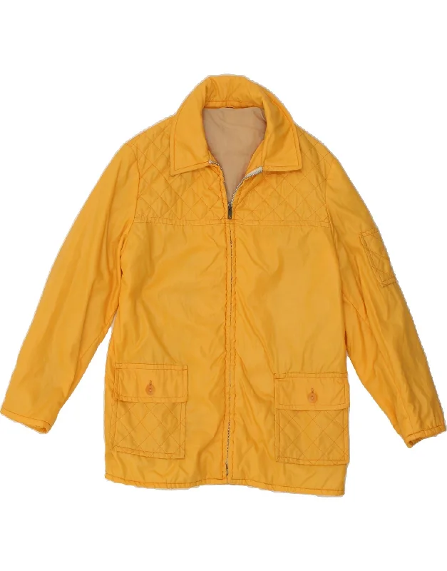 VINTAGE Womens Quilted Jacket UK 16 Large Yellow