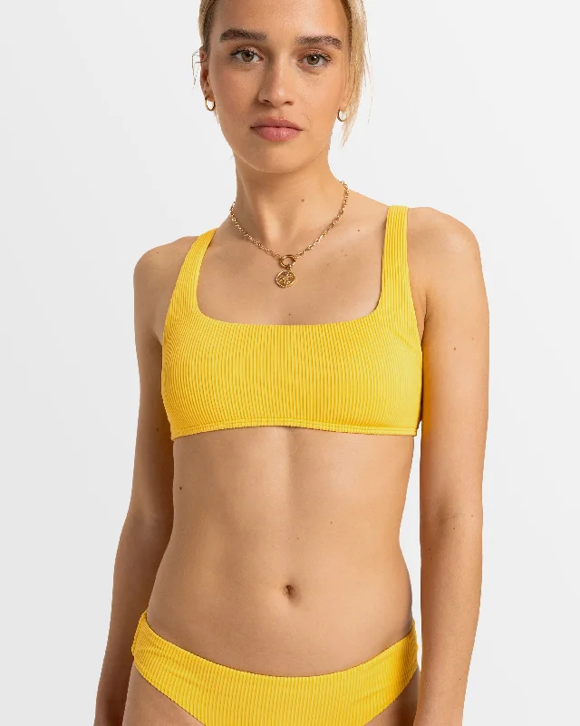 Womens Rib Roxy Love The Glassy Bralette Bikini Top