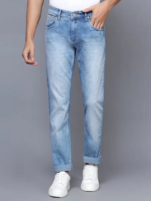 Men's Ultra Narrow fit Heavy Fade Light Blue  Jeans