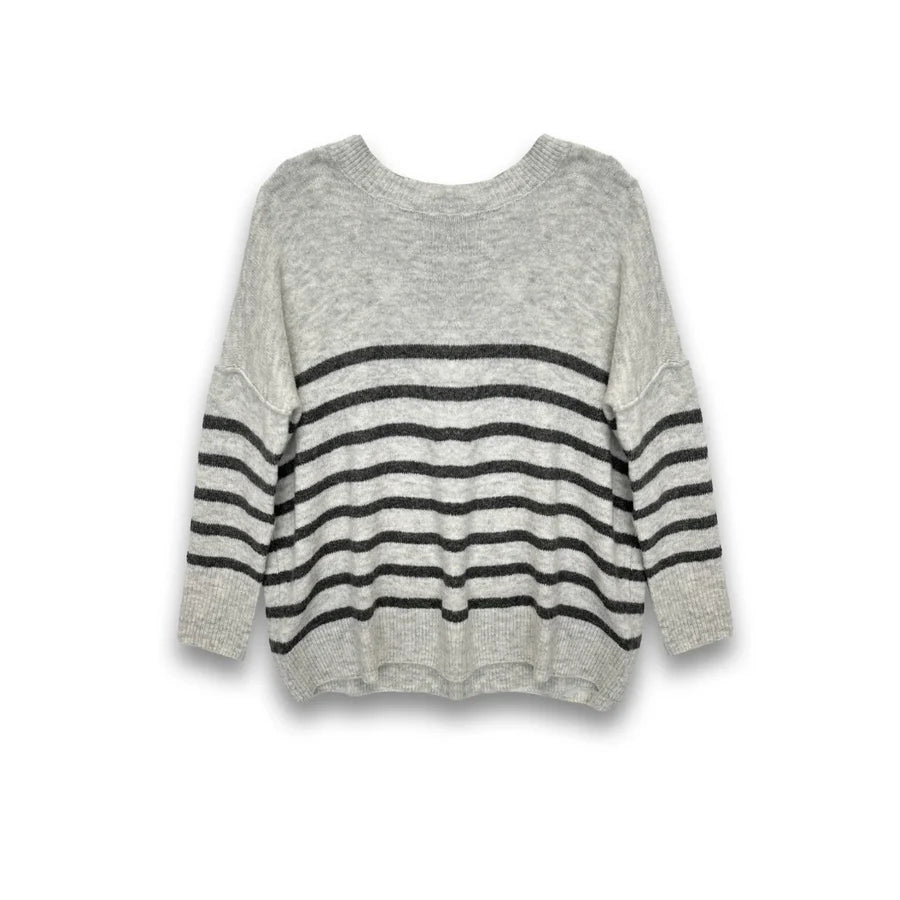 Grey Stripe Nellie Sweater