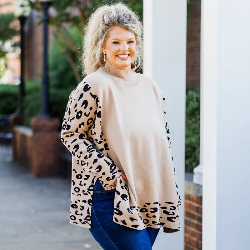 Time To Walk Away Sweater Tunic, Taupe