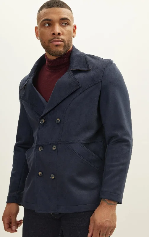 Faux Suede Bond Peacoat - Navy