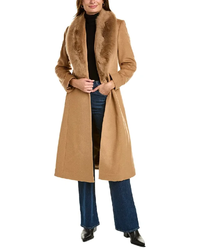 sofiacashmere Wool-Blend Coat