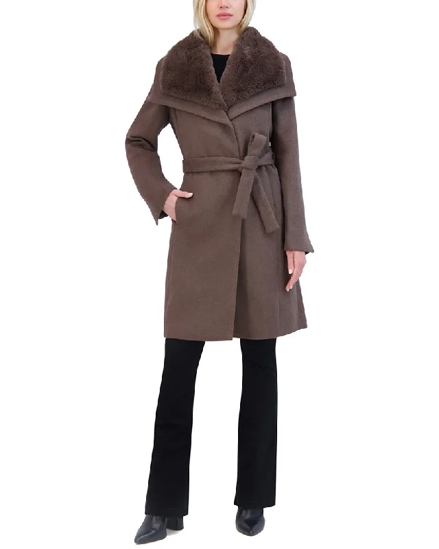 Tahari Wool-Blend Wrap Coat