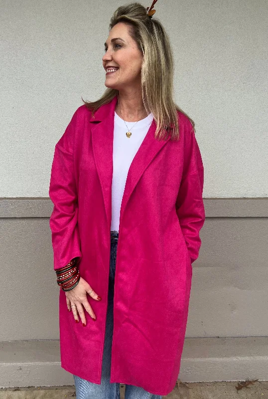 FUCHSIA SUEDE COAT