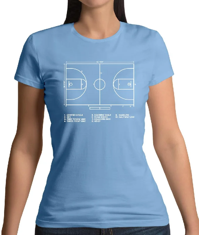 Basketball Court Diagram Womens T-Shirt