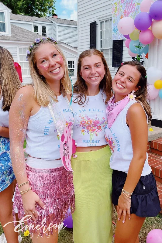 Phi Mu In Full Bloom Bid Day Baby Tank