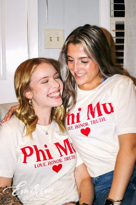 Phi Mu Love Honor Truth Recruitment Tee