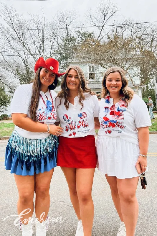 Phi Mu Red White & Blue Homecoming Henley