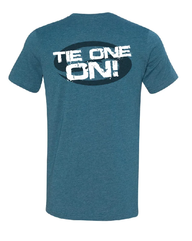 Short Sleeve T-Shirt "TIE ONE ON!" - Heather Deep Teal - SK3001HDT