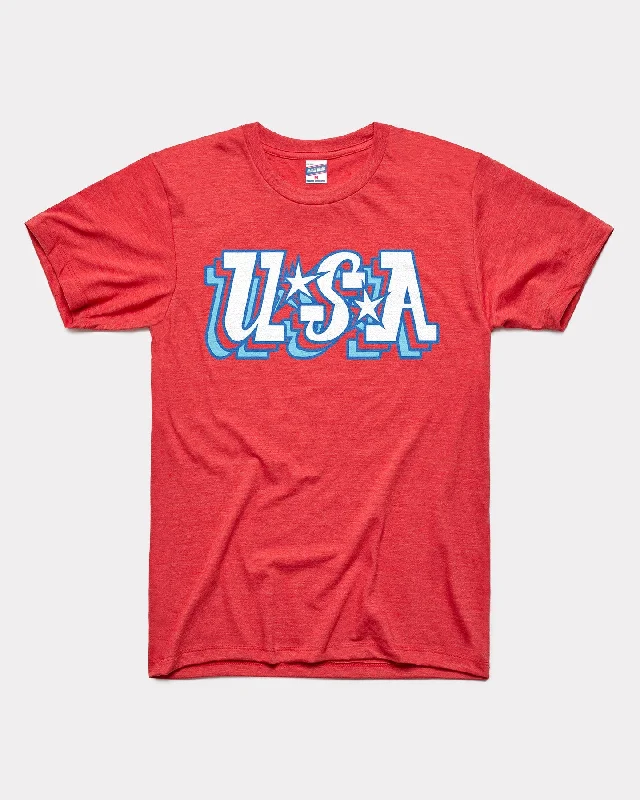 USA Stars Heather Red T-Shirt