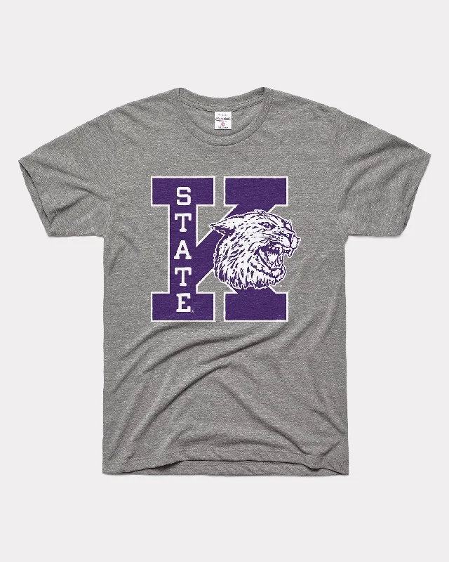 Wabash Block K-State Wildcats Grey T-Shirt